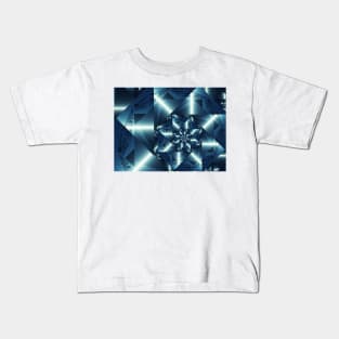 Blue Geometric Spiral Kids T-Shirt